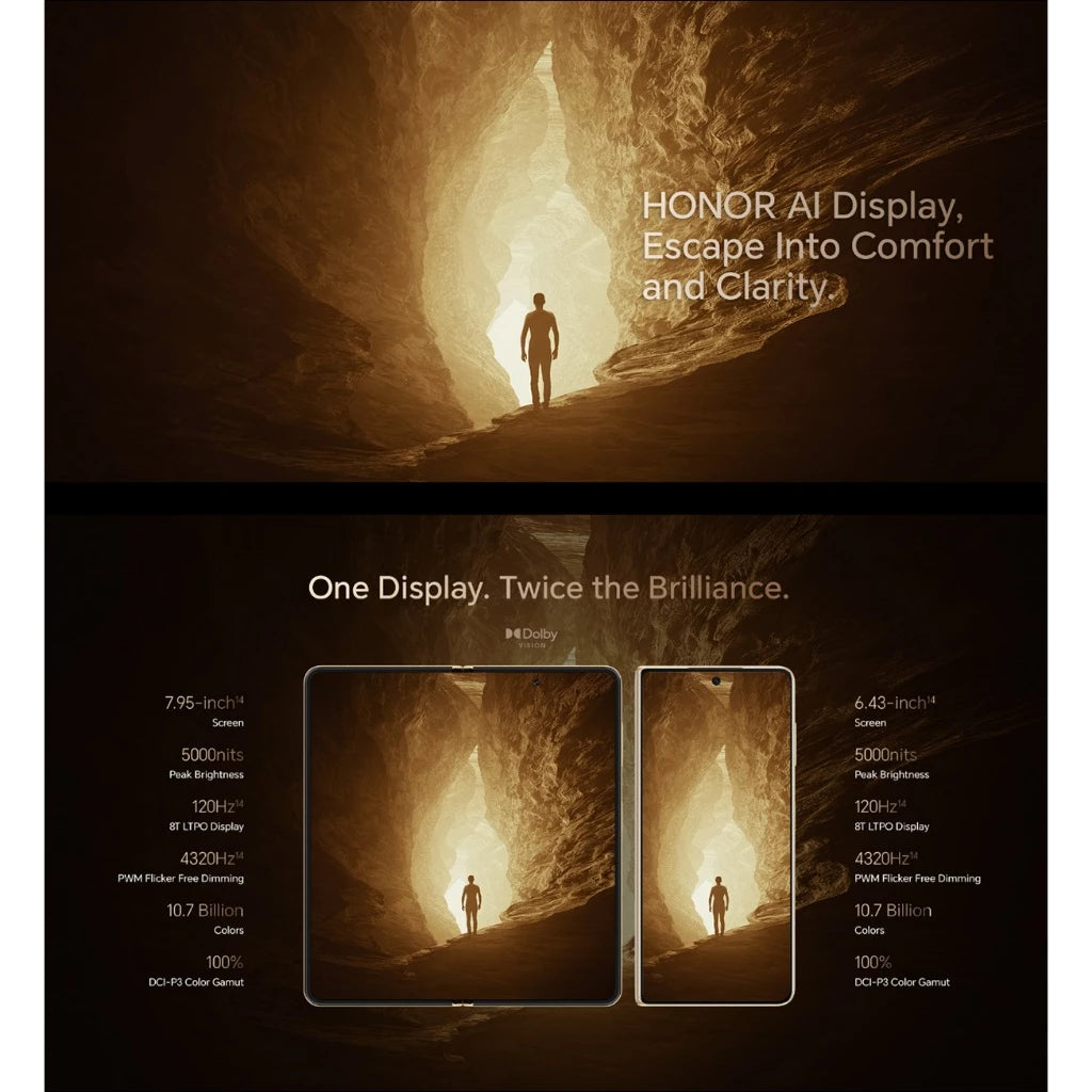 HONOR Magic V5 32(16+16)GB+512GB Fold Smartphone 64MP Camera|Snapdragon 8 Elite|7.95 inch OLED